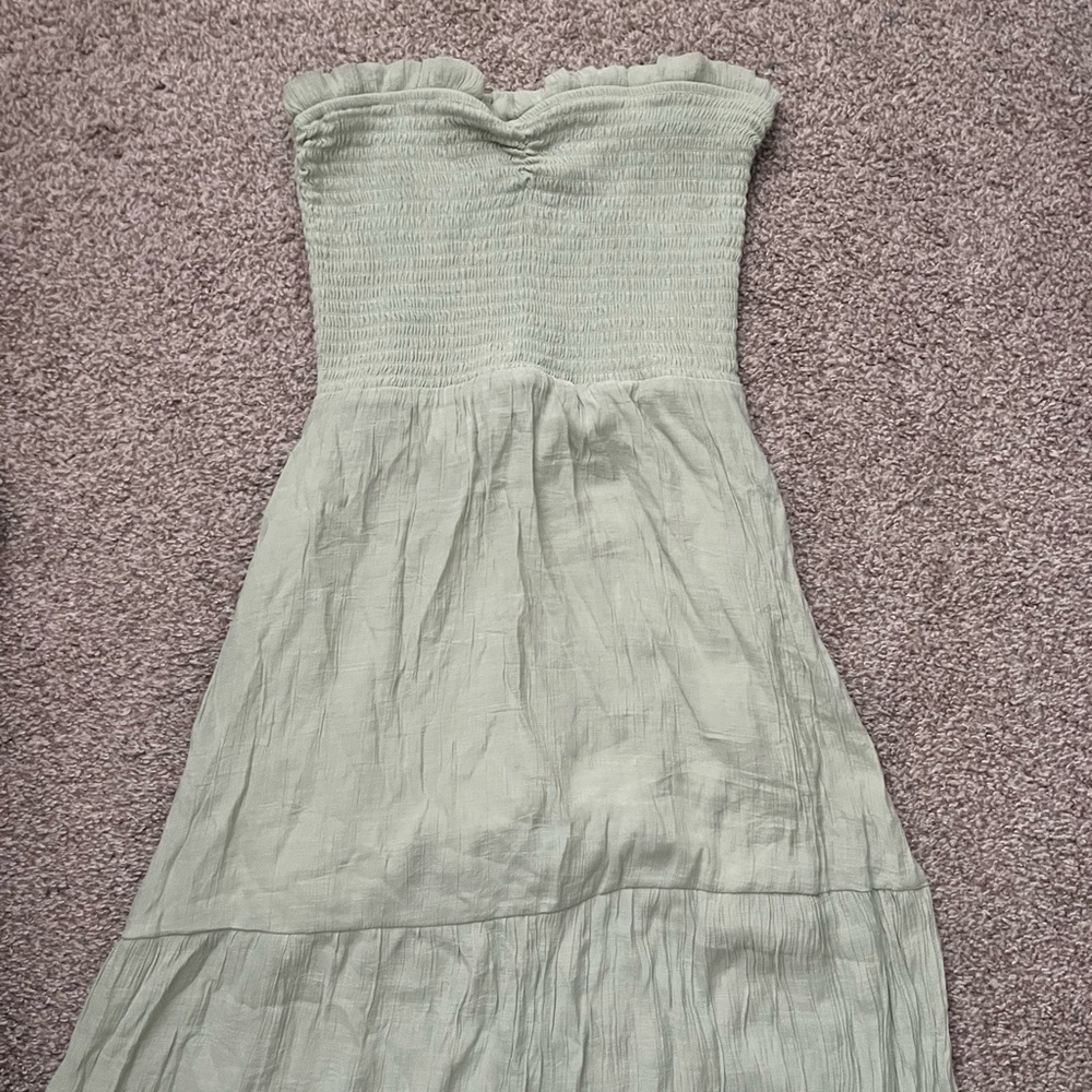 Elegant Green Strapless Dress